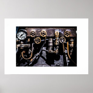 Poster Engrenages et jauges à vapeur