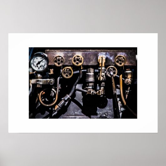 Poster Engrenages et jauges à vapeur (Devant)