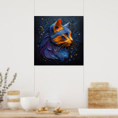 Poster Enigmatic Feline Glance - AI Crée (Cuisine)