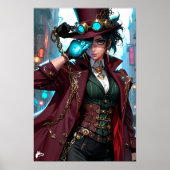 Poster Enigmatic Steampunk Lady – Elegance and Mystery (Devant)
