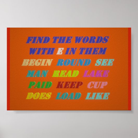 POSTER ÉNIGME DE MOTS POUR PETITS ENFANTS LETTRES TOILE D (Devant)