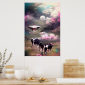 Poster Enlèvement de vaches UFO (Cuisine)