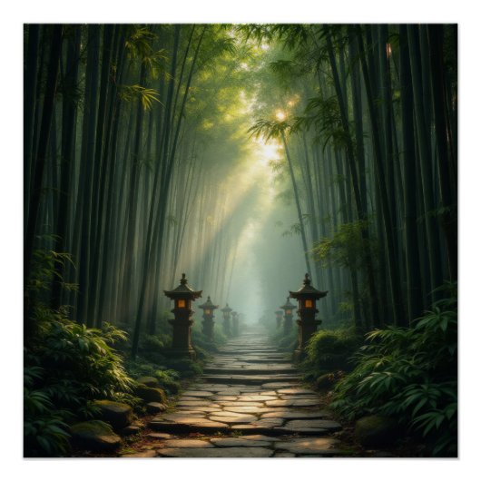 Poster Enlightened Path: The Bamboo Forest Sanctuary (Devant)