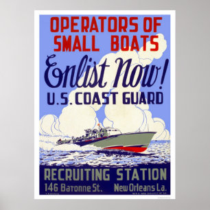 Poster Enlist now! U.S. Coast Guard - WPA