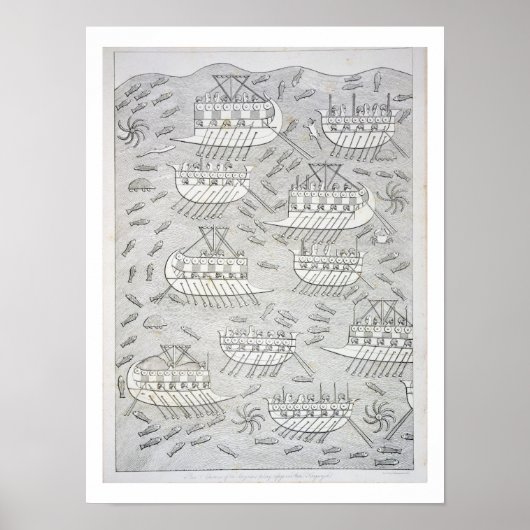 Poster Ennemis des Assyriens se réfugier dans les navires (Devant)