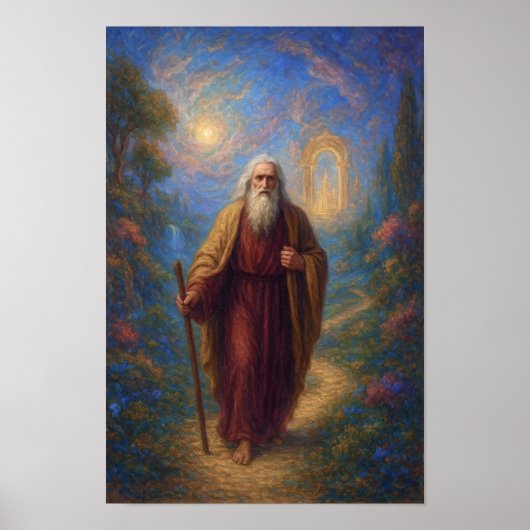 Poster Enoch chrétien marchant dans le ciel (Devant)