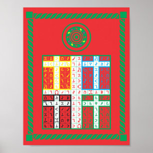 Poster Enochian Fire Elemental Tablet on Canvas