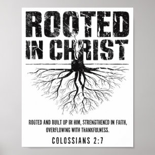 Poster Enraciné dans Christ Verset Biblique Chrétien Nge