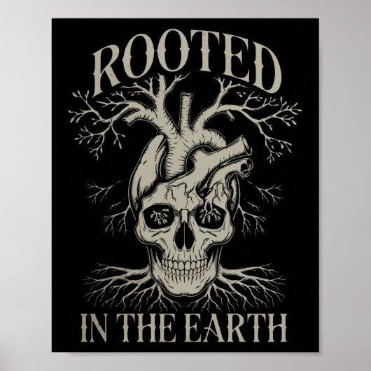 Poster Enraciné dans la conception de l'arbre du crâne te (Devant)