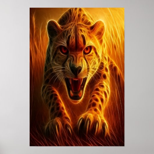 Poster Enraged Cheetah (Devant)