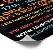 Poster Enregistrements, Boutique de musique Publicité (Coin)