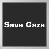 Poster Enregistrer Gaza Texte Simple Soutenir Gaza (Devant)