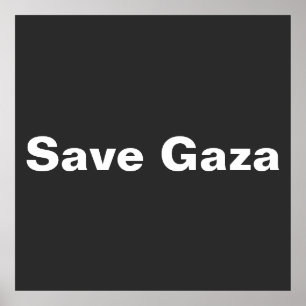 Poster Enregistrer Gaza Texte Simple Soutenir Gaza