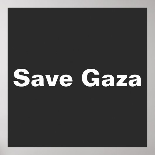 Poster Enregistrer Gaza Texte Simple Soutenir Gaza (Devant)