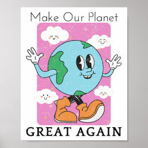 Poster Enregistrer La Planète Recycle Funny Jour des terr