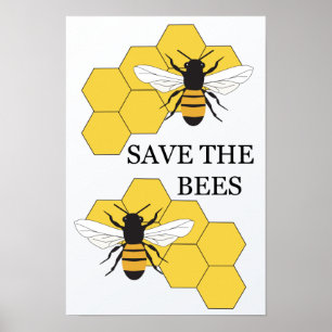 Poster Enregistrer l'affiche inspirante des abeilles