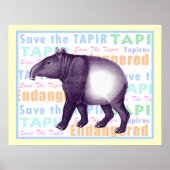 Poster Enregistrer l'affiche Tapir - Tapir asiatique (Devant)