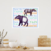 Poster Enregistrer l'affiche Tapir - Tapirs américains et (Cuisine)
