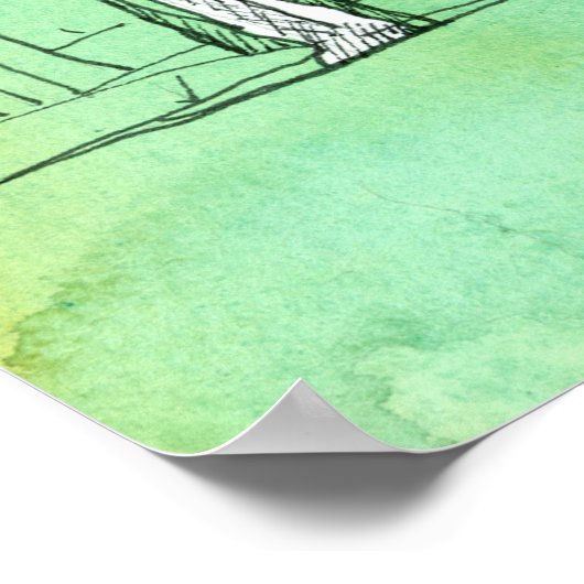 Poster Enregistrer Le Stylo Et L'Écran D'Encre De Forêt D (Coin)