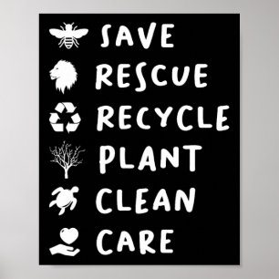 Poster Enregistrer les abeilles Secourir Lions Recycler P