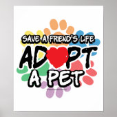 Poster Enregistrer Un Ami Adopter Un Animal (Devant)