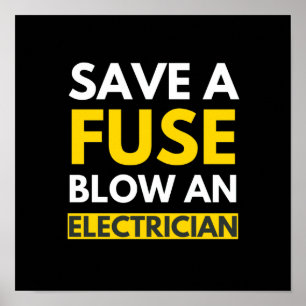 Poster Enregistrer Un Fuse Blow Un Électricien