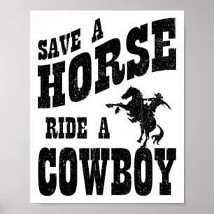 Poster Enregistrer Une Promenade À Cheval Sur Un Cowboy -