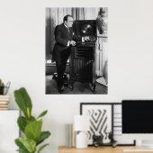 Poster Enrico Caruso avec la marque Victrola Phonograph (Bureau à domicile)