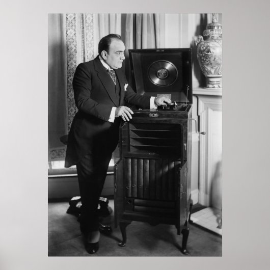 Poster Enrico Caruso avec la marque Victrola Phonograph (Devant)