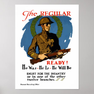 Poster Enrôlez pour l'infanterie -- WWI