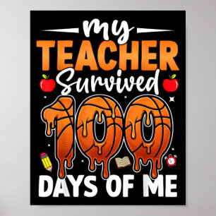 Poster Enseignant a survécu 100 jours de la 100e journée