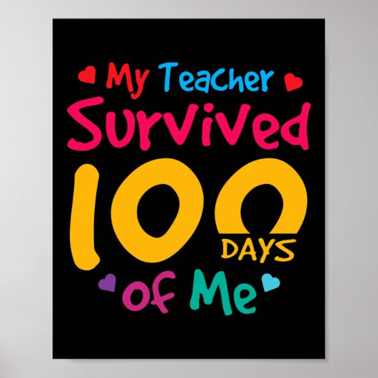 Poster Enseignant A Survécu 100 Jours De Moi (Devant)