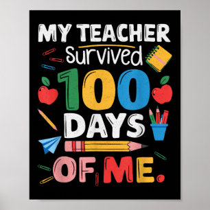 Poster Enseignant A Survécu 100 Jours De Moi Pour 100E Jo