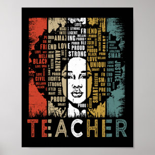 Poster Enseignant Afro Afro-Américains Femmes Histoire No