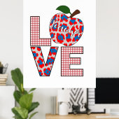 Poster Enseignant Art Amour Enseignement (Bureau à domicile)