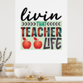 Poster Enseignant Art Vivre Cette Vie Enseignant (Cuisine)
