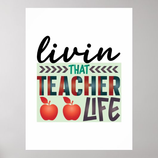 Poster Enseignant Art Vivre Cette Vie Enseignant (Devant)