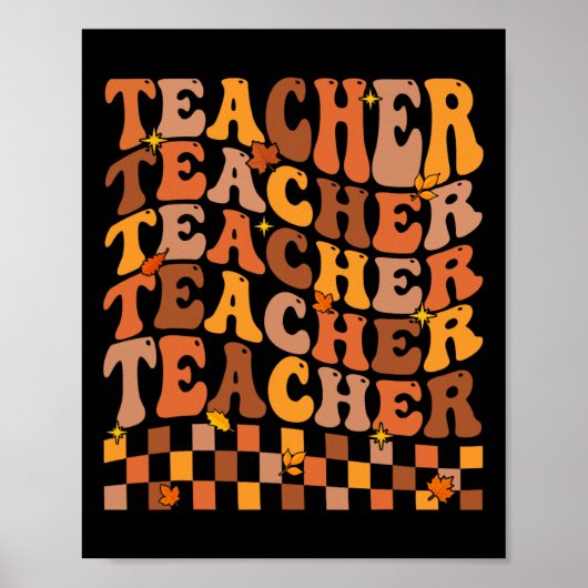 Poster Enseignant Automne Vibes Retour À L'École Maple Le (Devant)