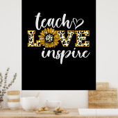Poster Enseignant Cadeau Enseigner Amour Inspirer Leopard (Cuisine)