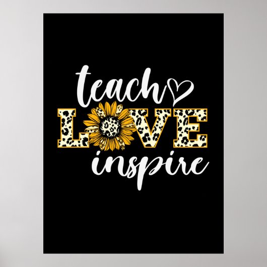 Poster Enseignant Cadeau Enseigner Amour Inspirer Leopard (Devant)