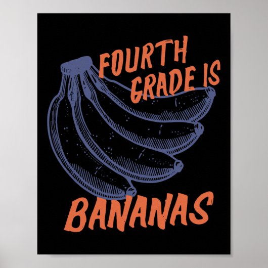 Poster Enseignant de 4e année Bananes Enseignant Enfants (Devant)