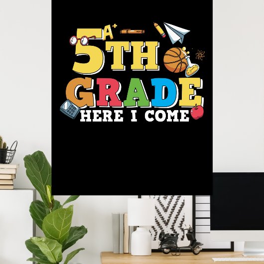 Poster Enseignant de 5e année 5e année Je viens (Bureau à domicile)