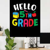 Poster Enseignant de 5e année Bonjour 5e année (Bureau à domicile)