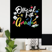 Poster Enseignant de 5e année Officiel de 5e année (Bureau à domicile)