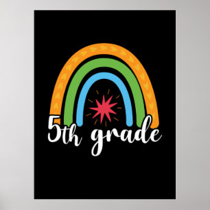 Poster Enseignant de 5e année Rainbow Star de 5e année