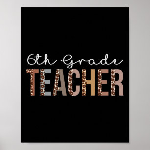 Poster Enseignant de 6e année Appréciation du léopard pou