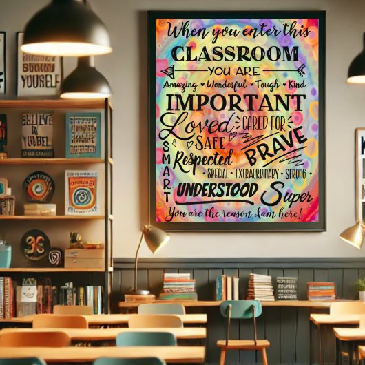 Poster Enseignant de classe coloré inspirant