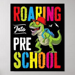 Poster Enseignant de dinosaures de maternelle qui rugit B