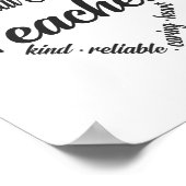 Poster Enseignant de l'éducation spéciale Coeur Mot Cloud (Coin)