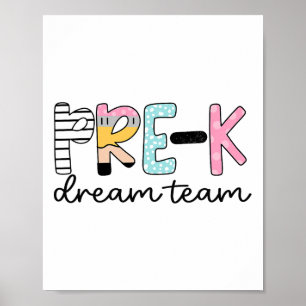 Poster Enseignant de maternelle de l'équipe de rêve pré-m